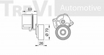TREVI AUTOMOTIVE ta1205 -  Натяжная планка, поликлиновой ремень